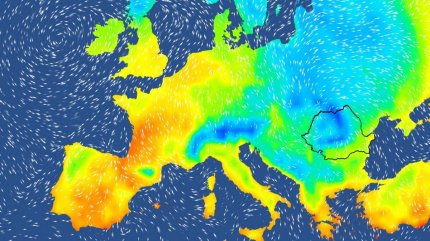 Harta temperaturilor în Europa