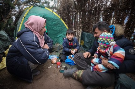 Taman, alături de familia sa, la granița cu Polonia