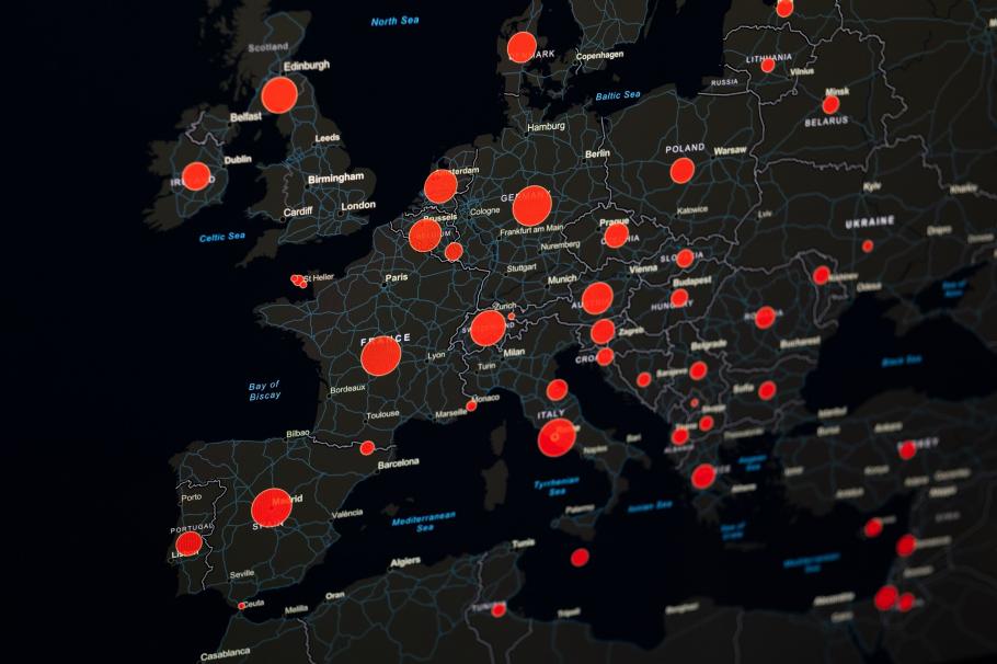 hartă COVID Europa coronavirus Europa
