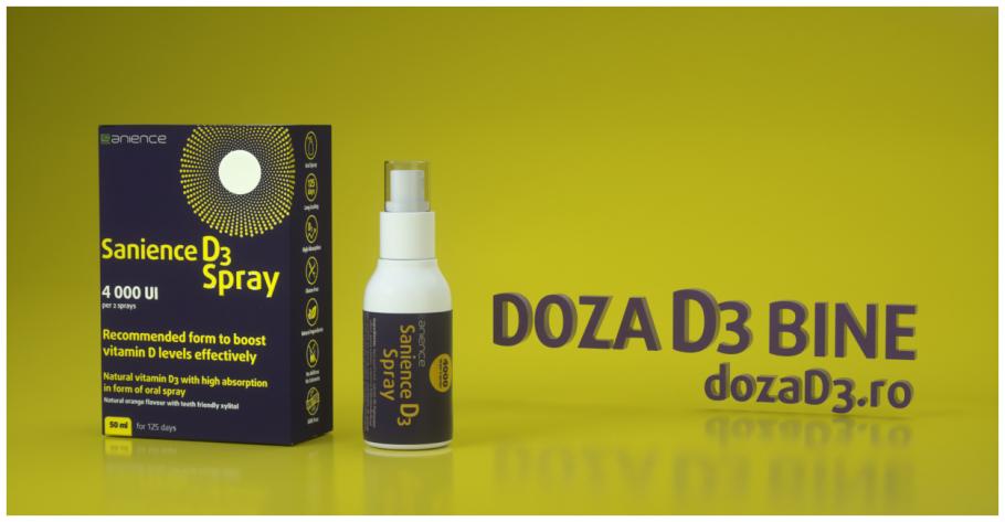 Spray cu Vitamina D3 naturală Spray cu Vitamina D3 naturală