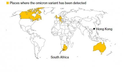 Harta Omicron. Unde s-a răspândit până acum în lume noua variantă de coronavirus, considerată periculoasă