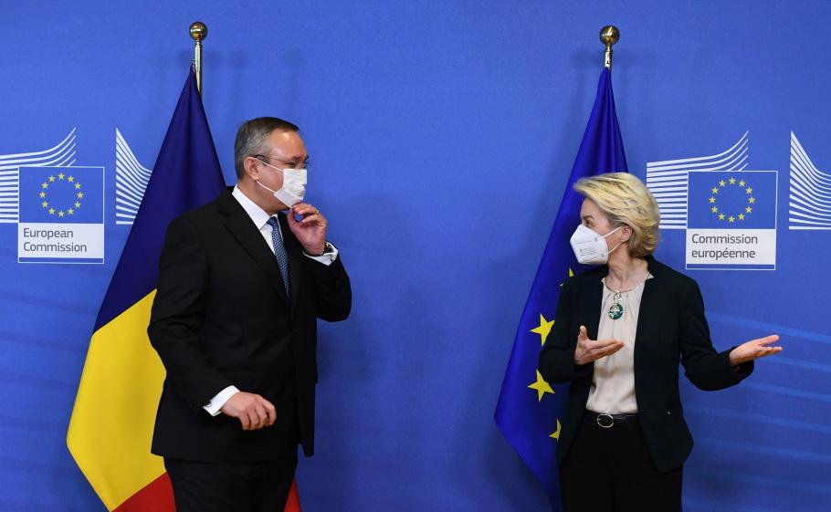 Nicolae Ciucă și Ursula von der Leyen premierul Nicolae Ciucă și președinte CE Ursula von der Leyen