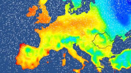 Harta temperaturilor în Europa