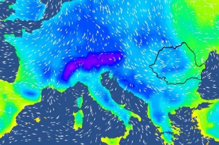 Harta temperaturilor în Europa