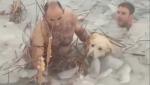 Un câine a primit o nouă şansă la viaţă, salvat din apa îngheţată de doi poliţişti spanioli. Se zbătea neajutorat de 4 ore. VIDEO