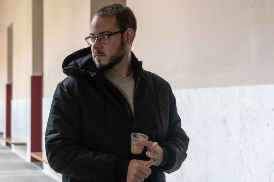Pablo Hasel, la rectoratul Universității Lleid Pablo Hasel, la rectoratul Universității Lleid