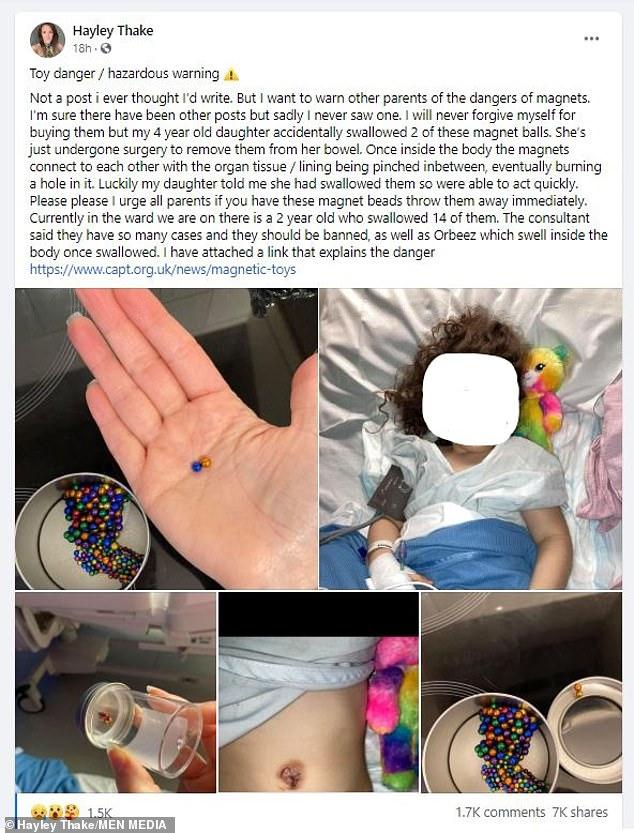 Fetița a fost operată de urgență după ce a înghițit jucăriile magnetice