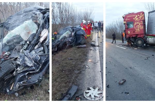 Accident înfiorător în judeţul Timiş. Un bărbat a murit după ce maşina în care se afla s-a izbit de un autotren