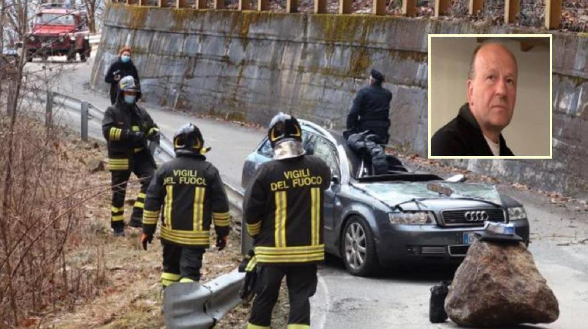 Stânca prăbușită pe șosea, în Alpii Retici Roberto Bogialli avea 68 de ani, locuia în Morbegno şi era pictor
