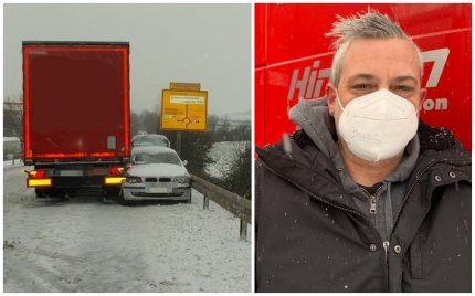 Ștefan, șoferul erou în Germania după ce a oprit cu camionul un BMW care venea haotic pe contrasens