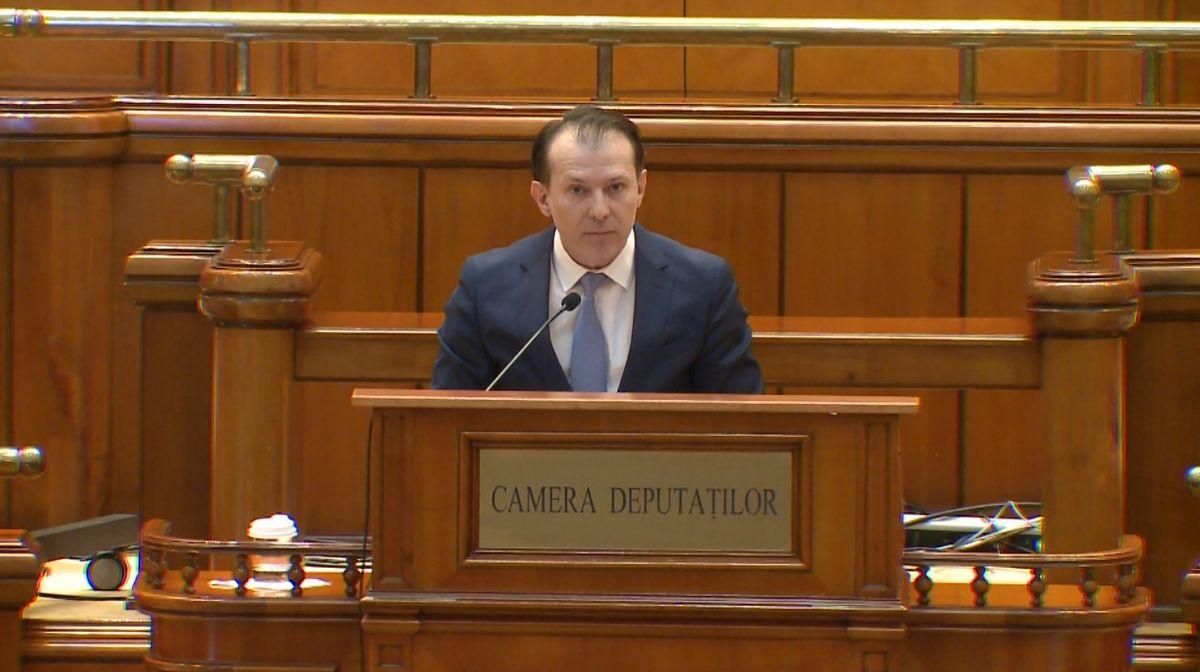 Florin Cîţu, declarații în plenul parlamentului