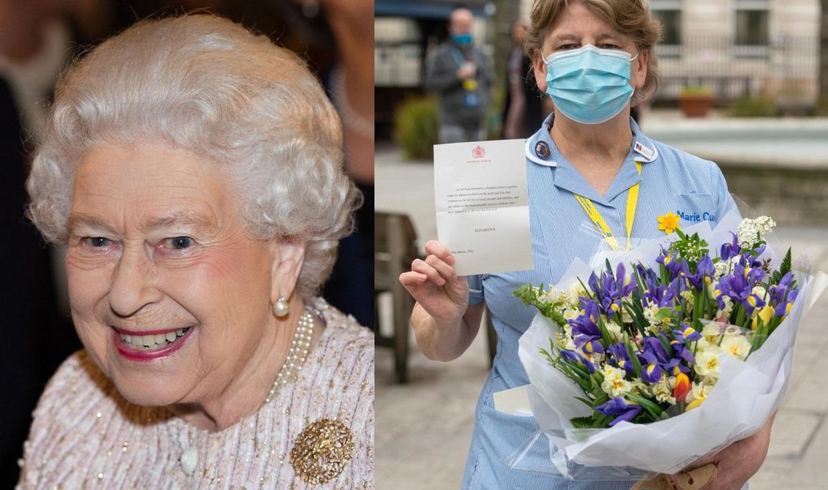 Regina Elisabeta şi florile trimise către personalul de la Spitalul St Bartholomew din Londra