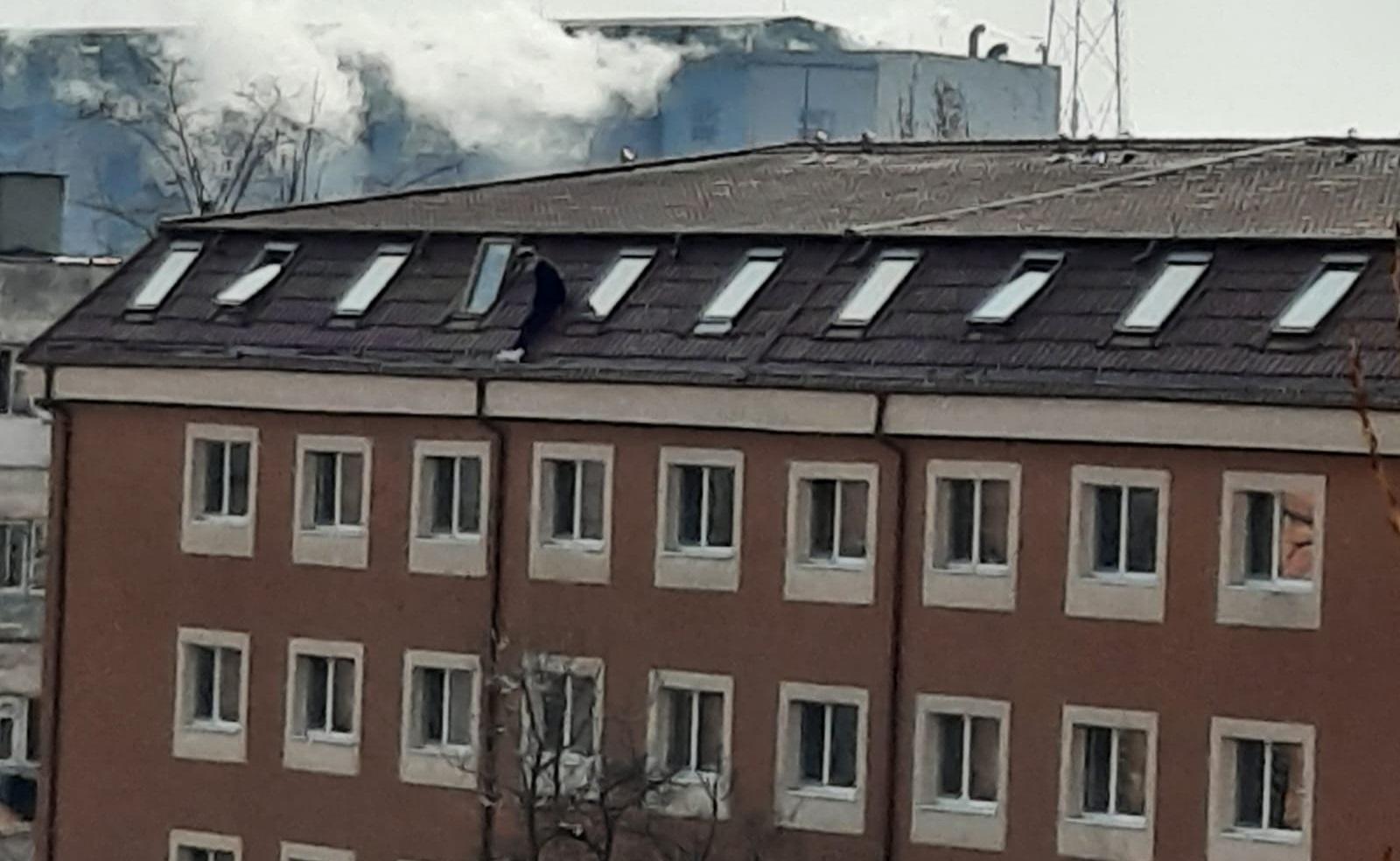 Un bărbat amenință că se aruncă de pe acoperișul unei clădiri cu 4 etaje, pe Strada Lăcrămioarei din București