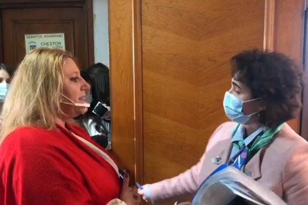 Diana Șoșoacă față în față cu preşedinta Comisiei Juridice, Iuliana Scântei
