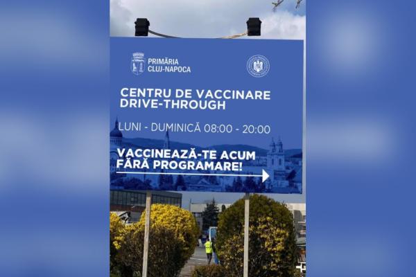Cluj-Napoca va avea centru de vaccinare drive-through