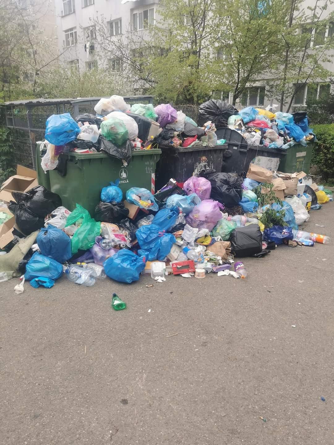 Imagine în care sunt mulţi saci de gunoaie
