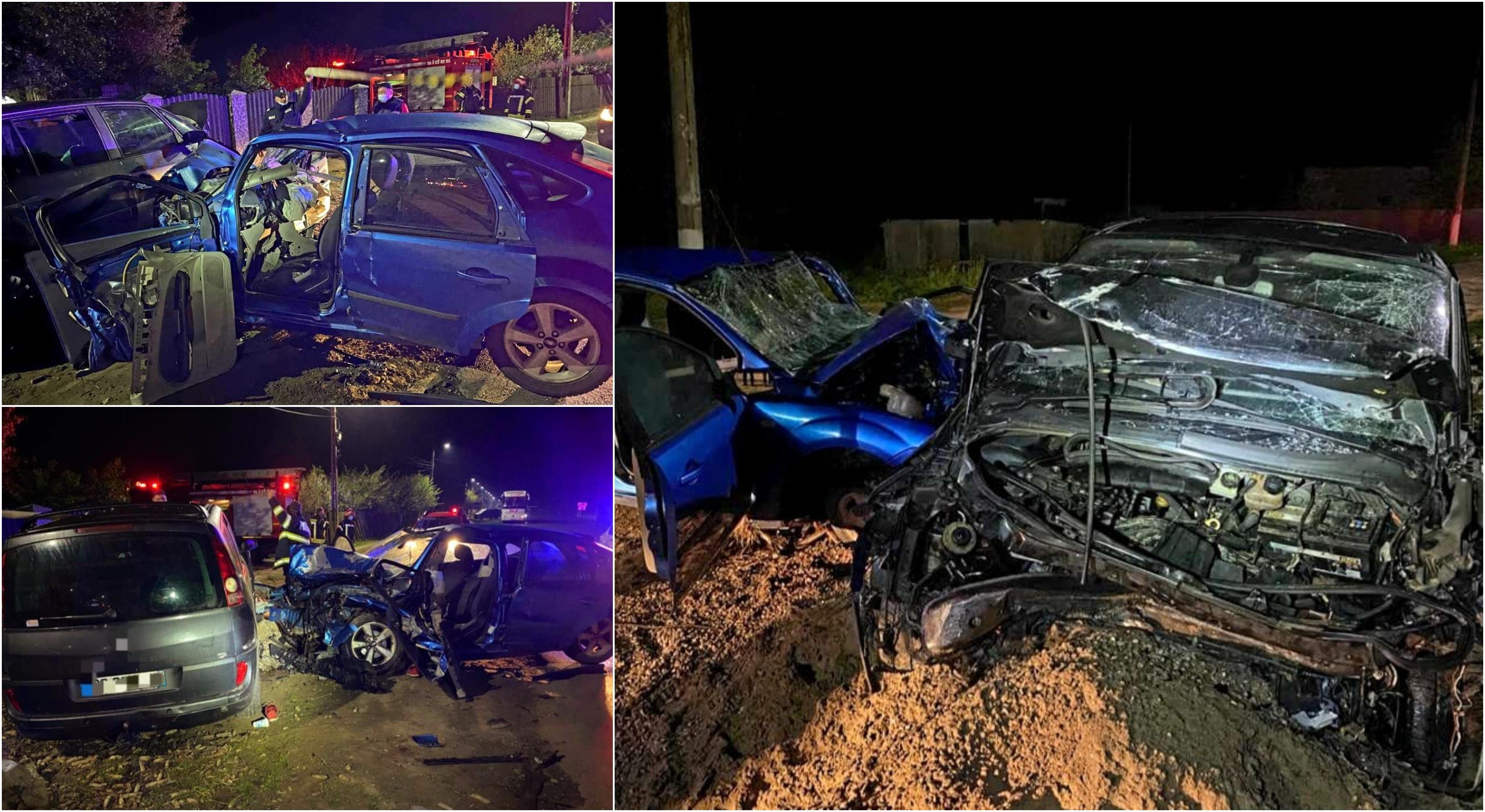Două mașini s-au ciocnit frontal în Borănești, Ialomița