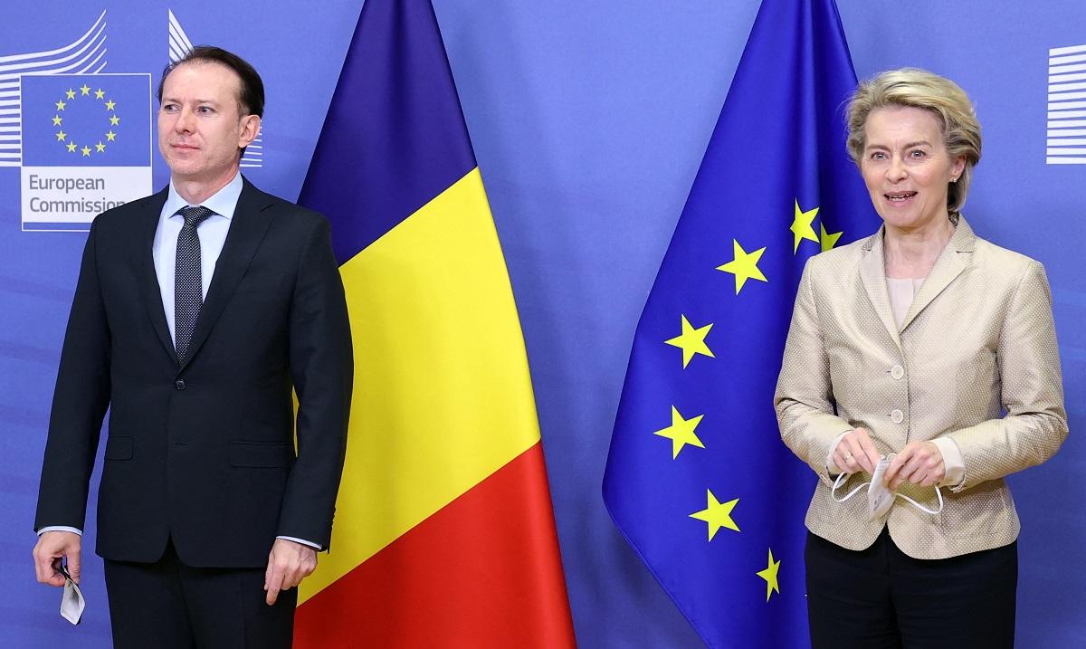 Florin Cîţu, premierul României, împreună cu Ursula Von Der Leyen, preşedintele Comisiei Europene Florin Cîţu, premierul României, împreună cu Ursula Von Der Leyen, preşedintele Comisiei Europene
