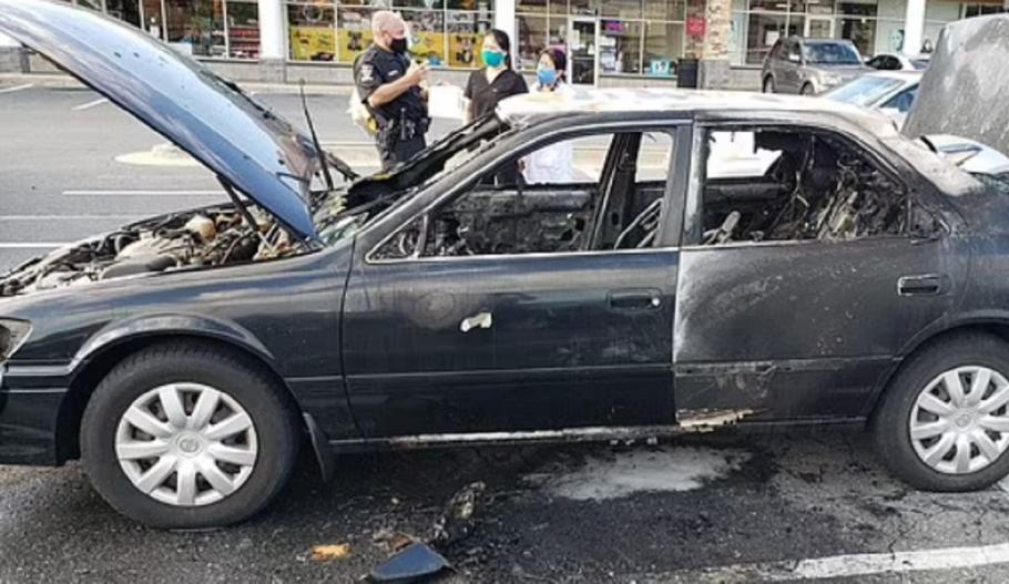 Mașina unui şofer s-a aprins ca o torţă, după ce omul a folosit dezinfectant chiar în timp ce îşi aprindea o ţigară, în Maryland Mașina unui şofer s-a aprins ca o torţă, după ce omul a folosit dezinfectant chiar în timp ce îşi aprindea o ţigară, în Maryland