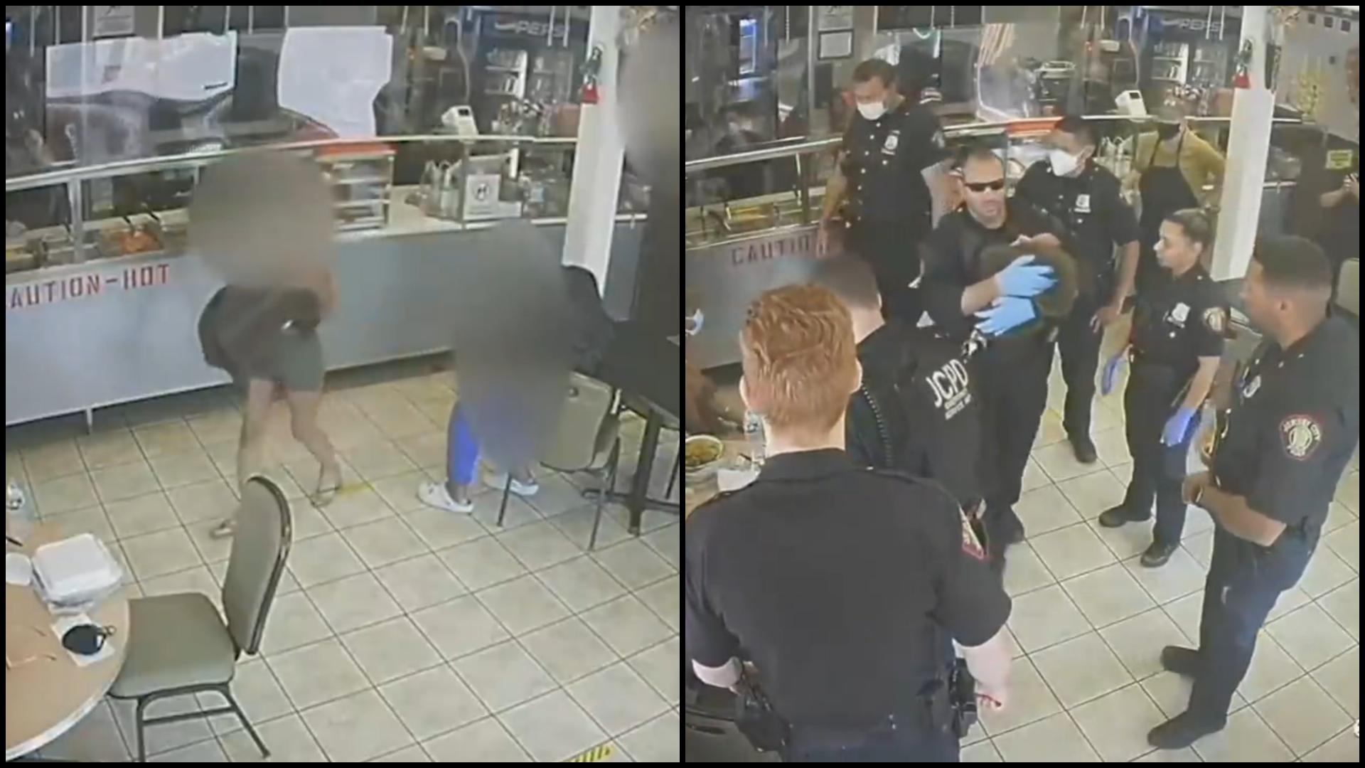 O adolescentă a intrat într-un restaurant, şi-a lăsat bebeluşul nou-născut în braţele unei cliente apoi a fugit