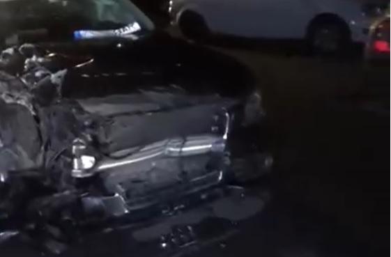Mașini distruse în Reșița
