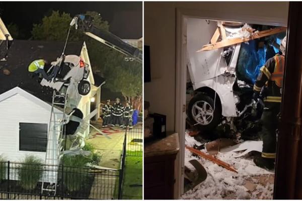 Un cuplu s-a trezit cu o maşină la câţiva metri de pat, după ce un tânăr a trecut cu vehiculul direct prin acoperiş, în SUA