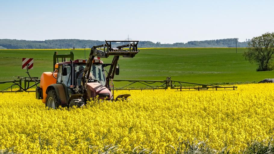 migranți loviți de un tractor tractor în lan cu rapiță