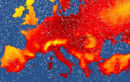 Harta temperaturilor în Europa