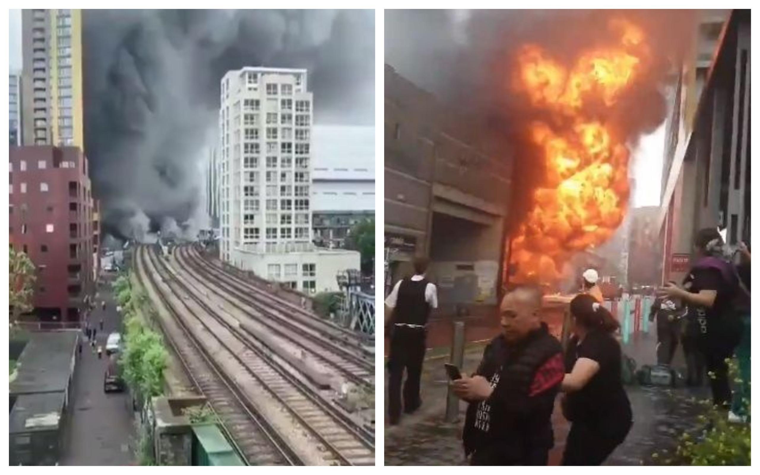 Incendiu uriaș lângă o staţie de metrou din Londra. Un nor mare de fum negru a învăluit sud-estul metroplei Incendiu uriaș lângă o staţie de metrou din Londra. Un nor mare de fum negru a învăluit sud-estul metroplei