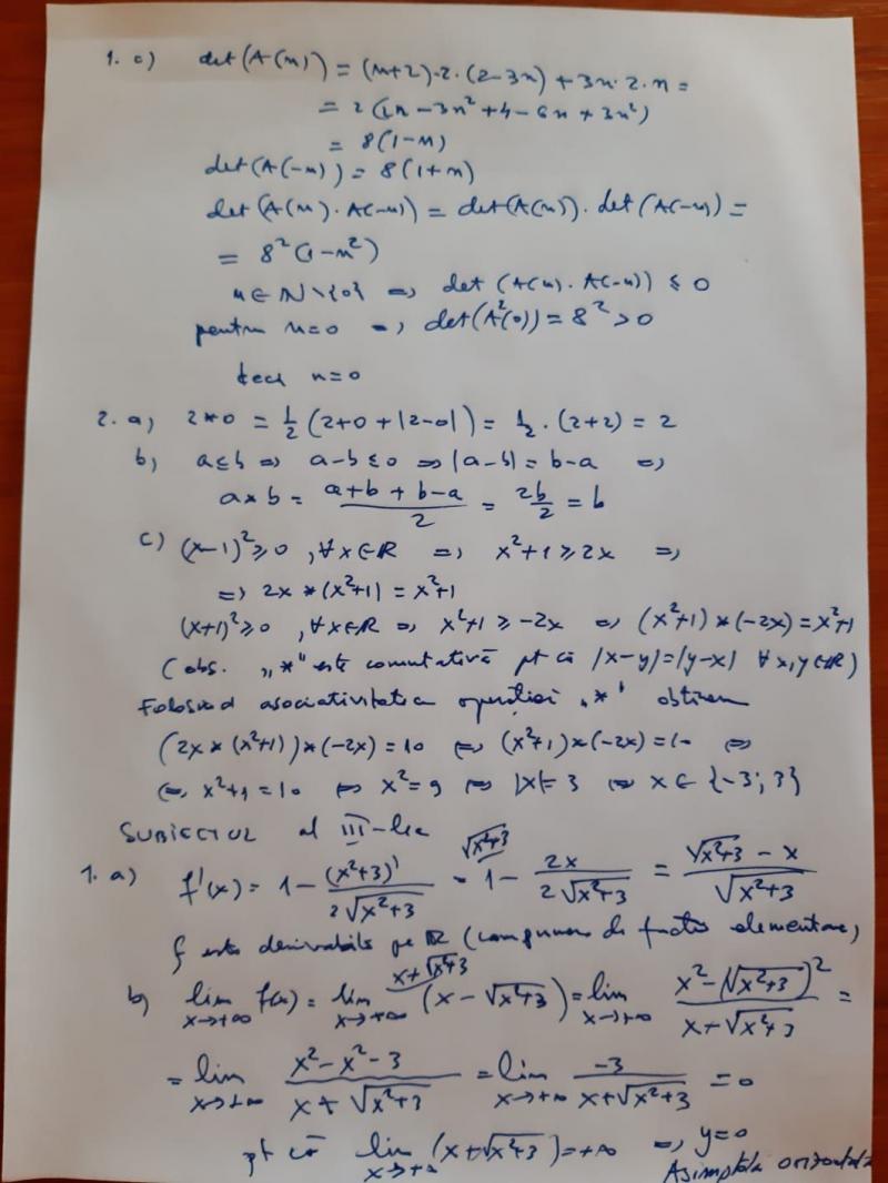 Rezolvare subiecte la matematică informatică BAC 2021 Rezolvare subiecte la matematică informatică BAC 2021