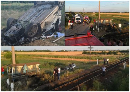 Accident între un autoturism şi un tren cu 28 de călători. Șoferul a fost găsit în stare de inconștiență