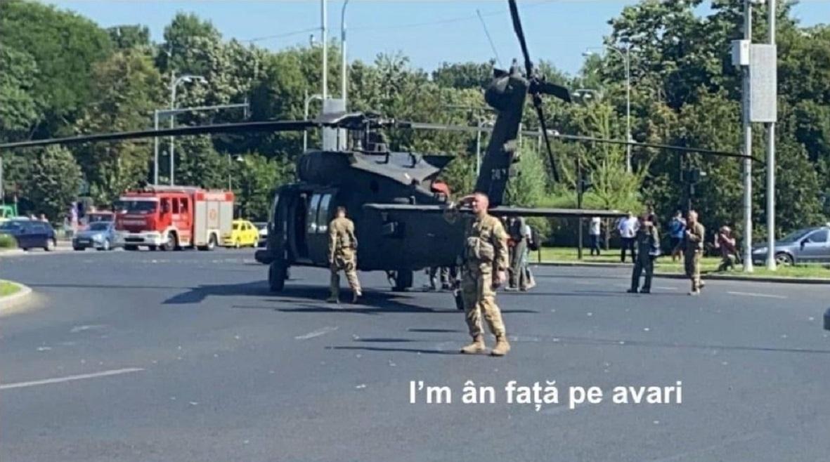 Glume după aterizarea forţată a elicopterului american Black Hawk