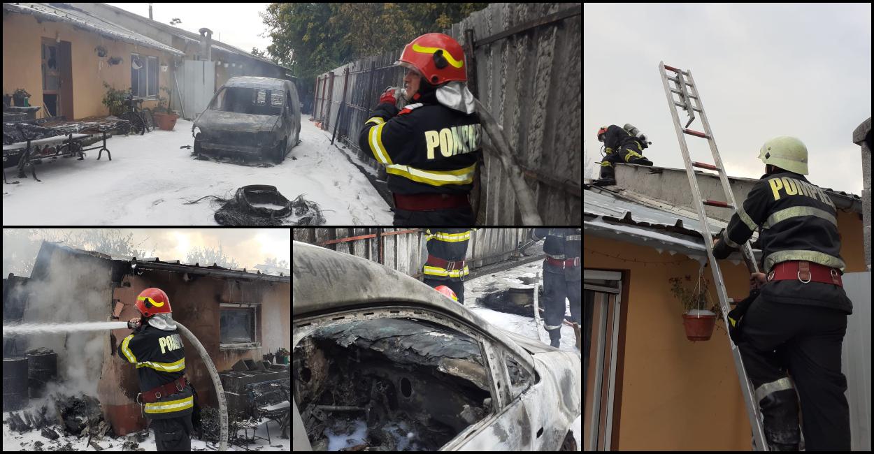 Incendiu la un depozit de butelii din Prahova