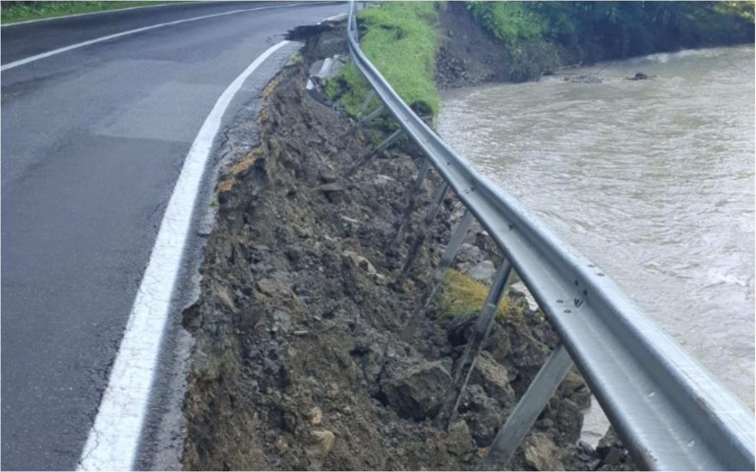 Alunecare de teren pe DN 1A Brașov - Ploiești