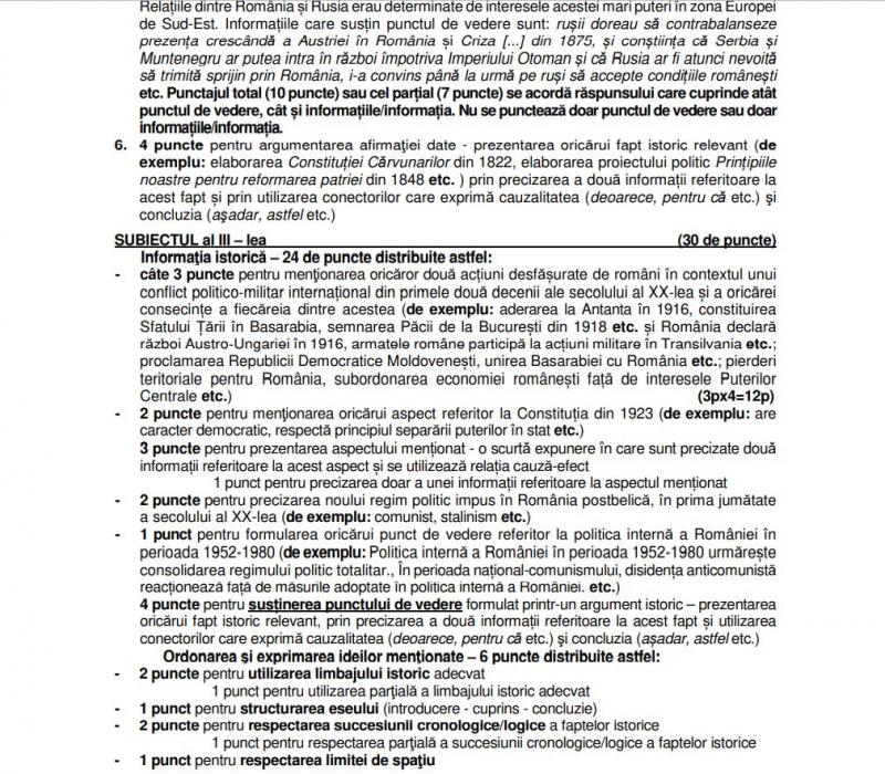 Barem la BAC 2021 Barem la BAC 2021