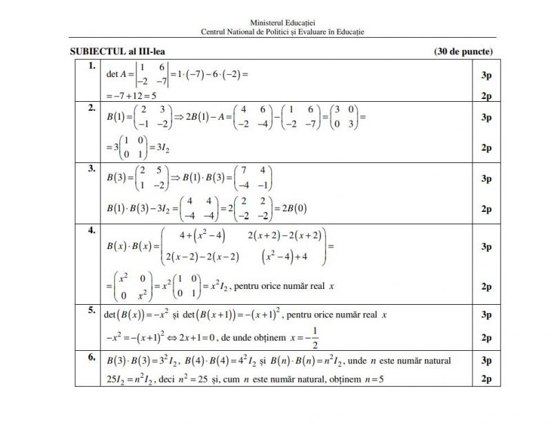 Barem la BAC 2021 Barem la BAC 2021