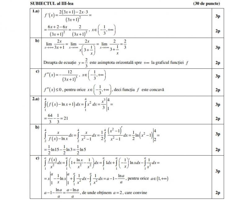 Barem la BAC 2021 Barem la BAC 2021