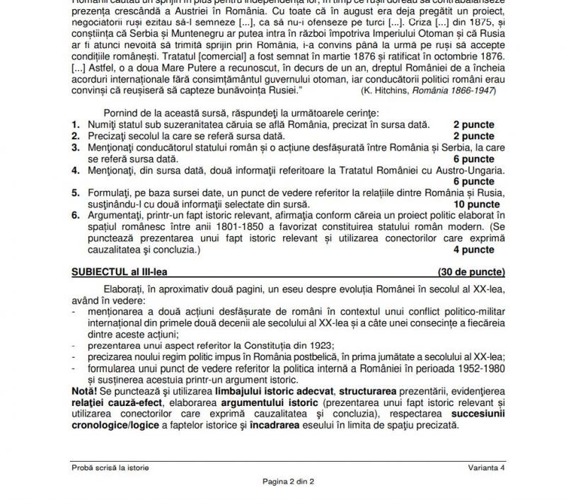 Subiecte la BAC 2021 Subiecte la BAC 2021