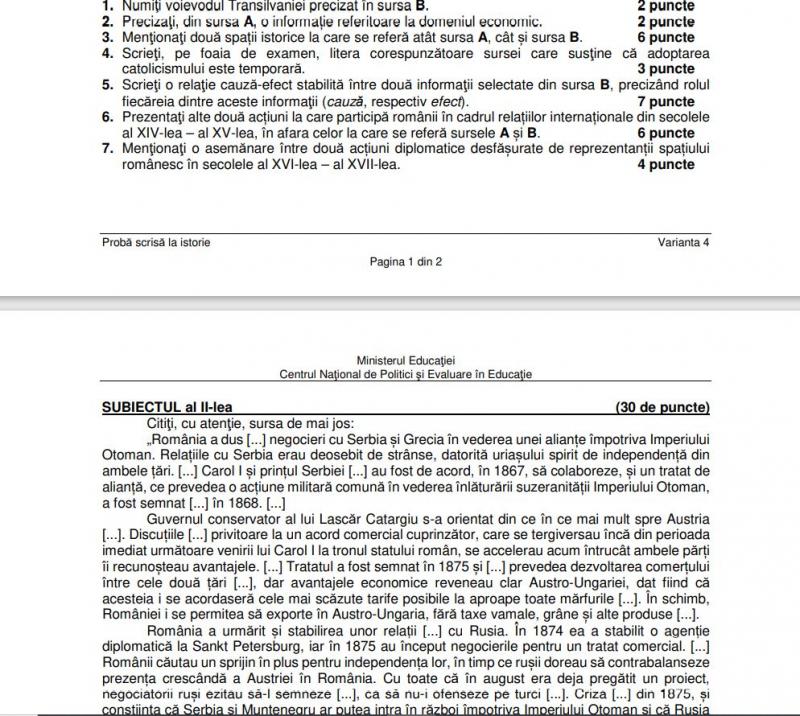 Subiecte la BAC 2021 Subiecte la BAC 2021