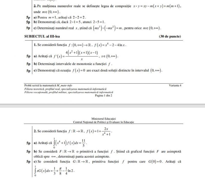 Subiecte la BAC 2021 Subiecte la BAC 2021