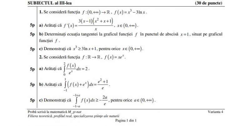 Subiecte la BAC 2021 Subiecte la BAC 2021