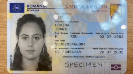 Specimenul noilor cărţi de identitate