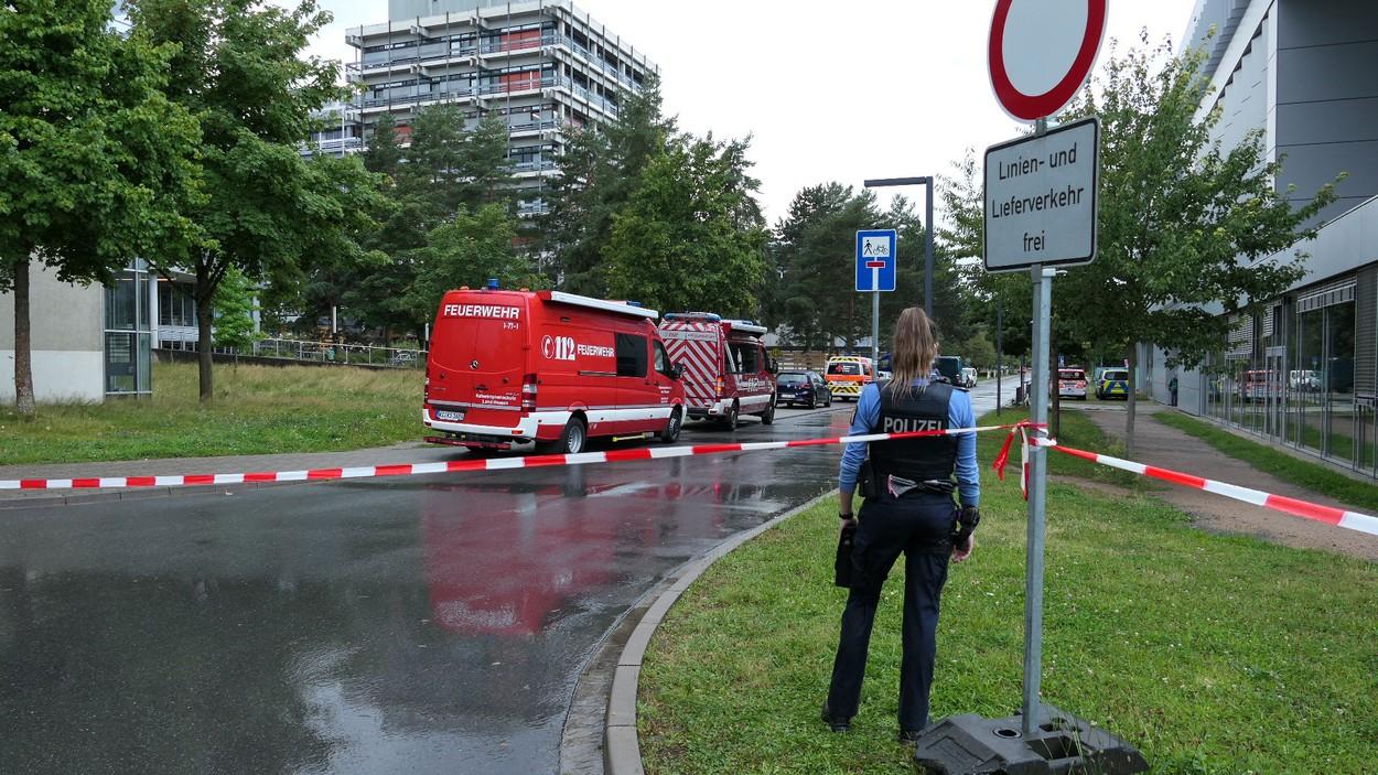Imagini de la Universitatea Tehnică din Darmstadt, unde șapte persoane au fost otrăvite