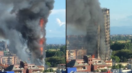 incendiu la un bloc din Milano