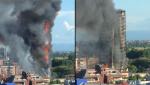 Noi imagini cu blocul de 20 de etaje din Milano care a ars ca o torță. Clădirea, mistuită în întregime de flăcări uriașe