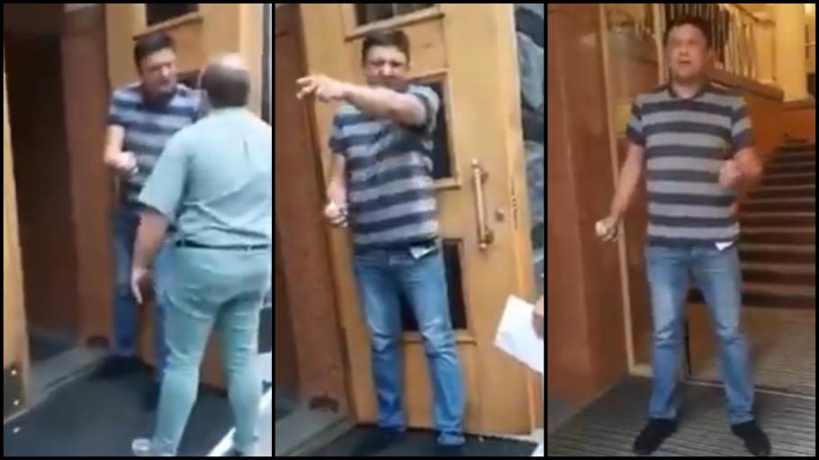 Un bărbat cu o grenadă în mână a intrat în sediul Guvernului de la Kiev și amenință că o va detona: "Eu nu plec de aici viu" Un bărbat cu o grenadă în mână a intrat în sediul Guvernului de la Kiev și amenință că o va detona: "Eu nu plec de aici viu"