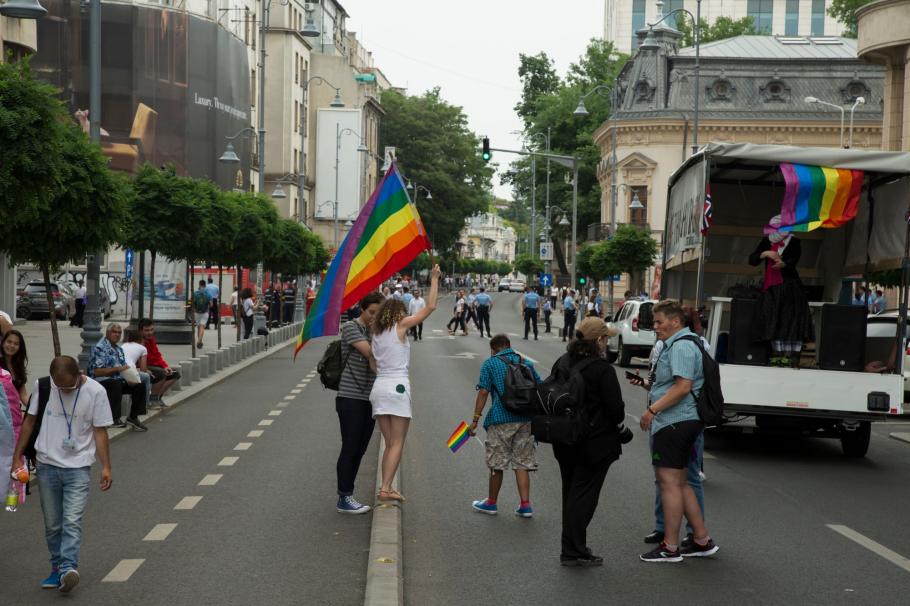 Imagine de la marşul Buchrest Pride din 2018 Imagine de la marşul Buchrest Pride din 2018