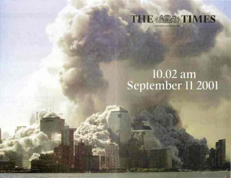 Prima pagină a ziarului, după atacurile teroriste de la 11 septembrie 2001