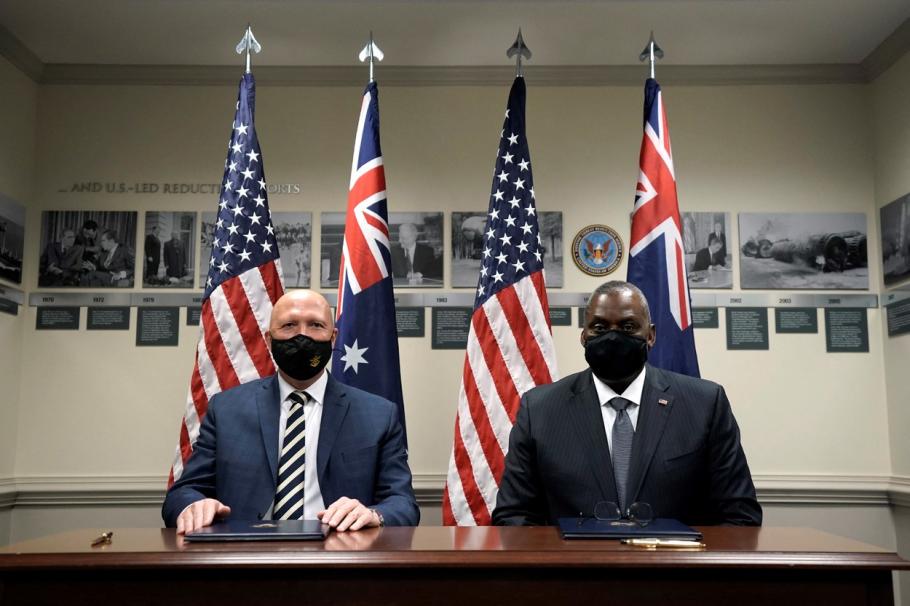 Ministrul Apărării din SUA, Lloyd J. Austin III, şi omologul australian, Peter Dutton Ministrul Apărării din SUA, Lloyd J. Austin III, şi omologul australian, Peter Dutton