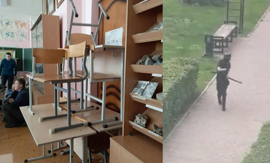 Atac armat Rusia Studenţii au baricadat uşile cu mese şi scaune pentru a bloca accesul atacatorului; mai multe persoane au fost ucise